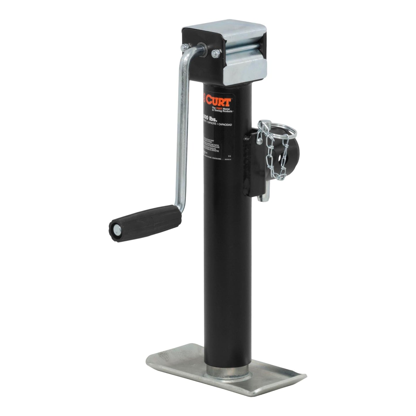 Curt 28354 pipe-mount swivel trailer jack 5,000 lb capacity