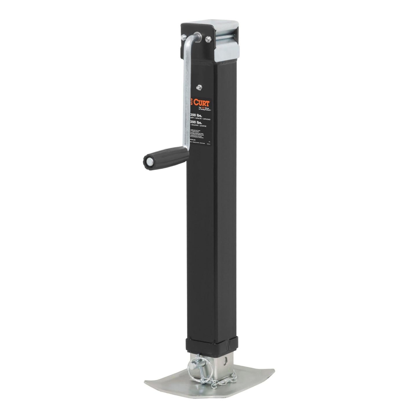Curt 28575 direct-weld square trailer jack 8,000 lb capacity
