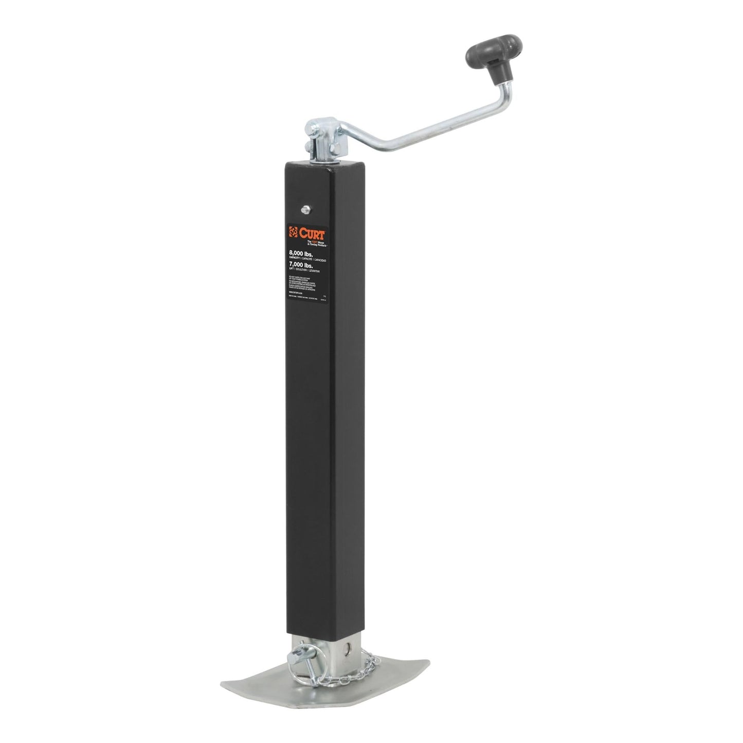Curt 28570 direct-weld square trailer jack 8,000 lb capacity