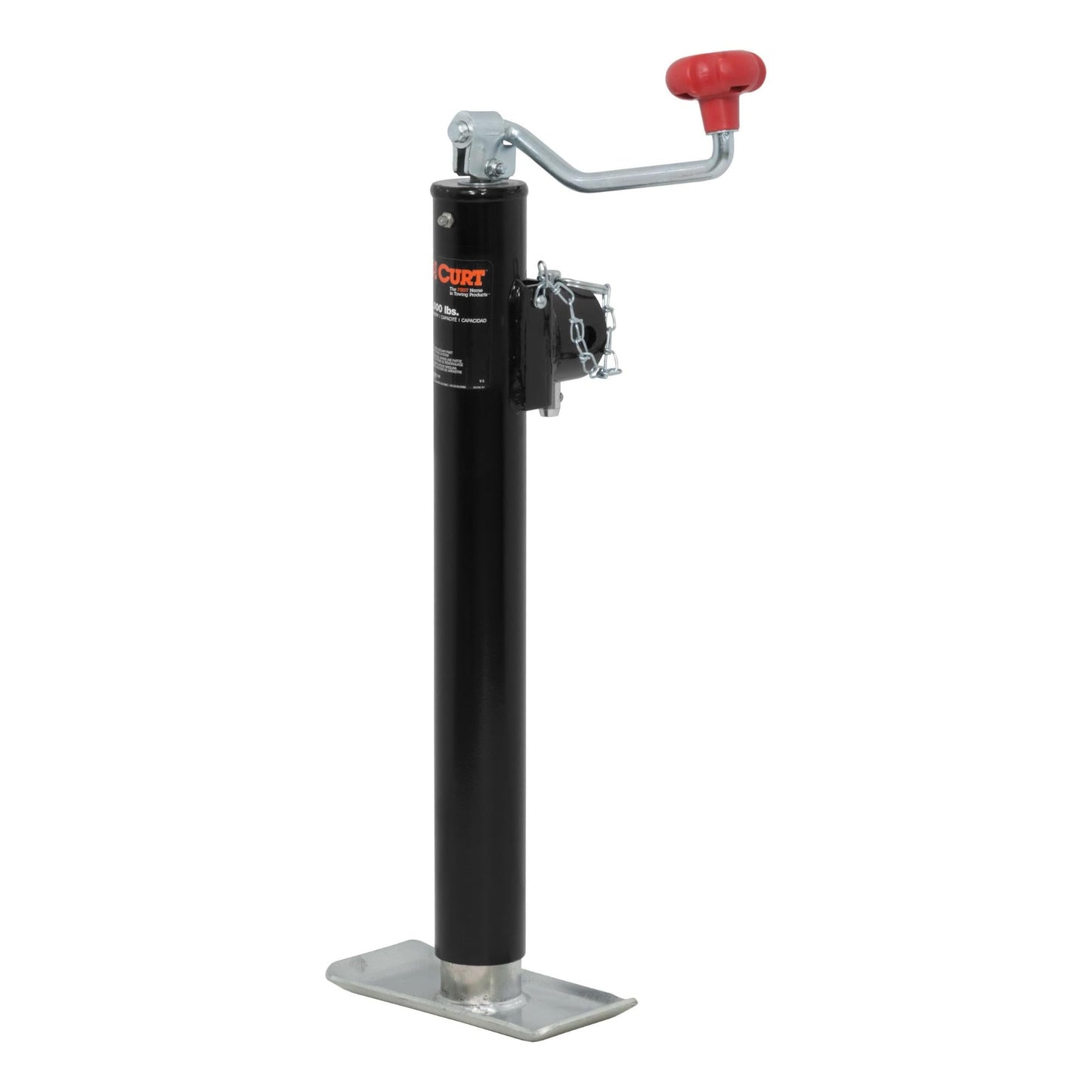 Curt 28356 pipe-mount swivel jack 5,000 lb capacity
