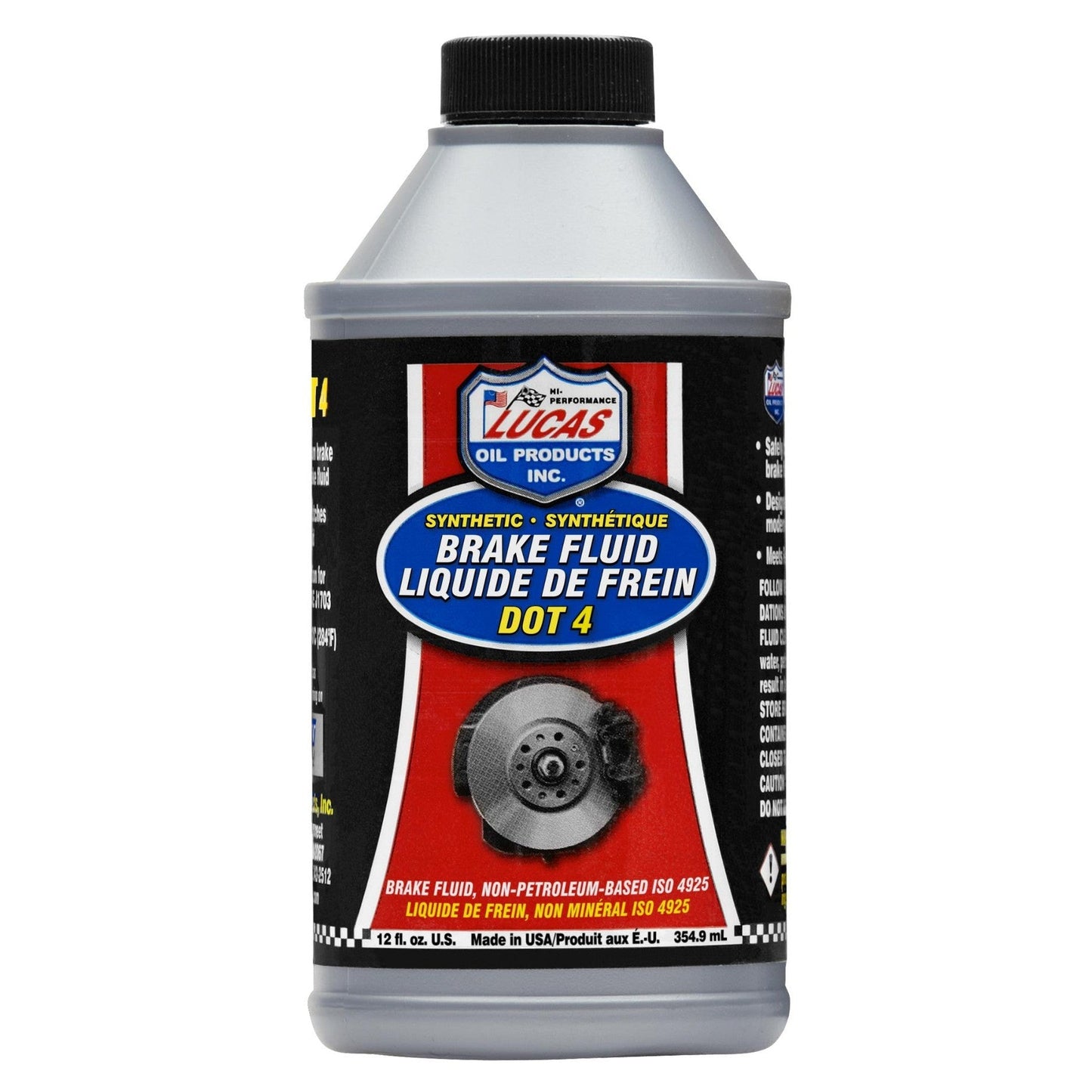 Lucas Oil 20827 Synthetic DOT 4 Brake Fluid 12 oz 355 ml bottle