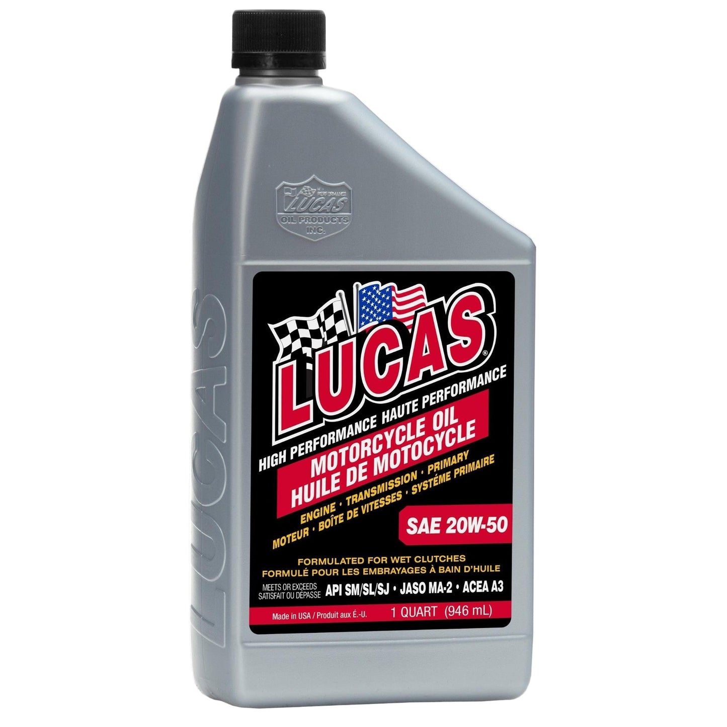 Lucas Oil 20700 SAE 20W-50 Motorcycle Oil 1 Quart 946 ml bottle