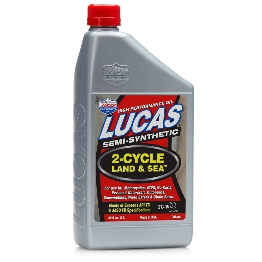 Lucas Oil 20467 Semi-Synthetic 2-Cycle Land & Sea Oil 1 Quart 946 ml bottle