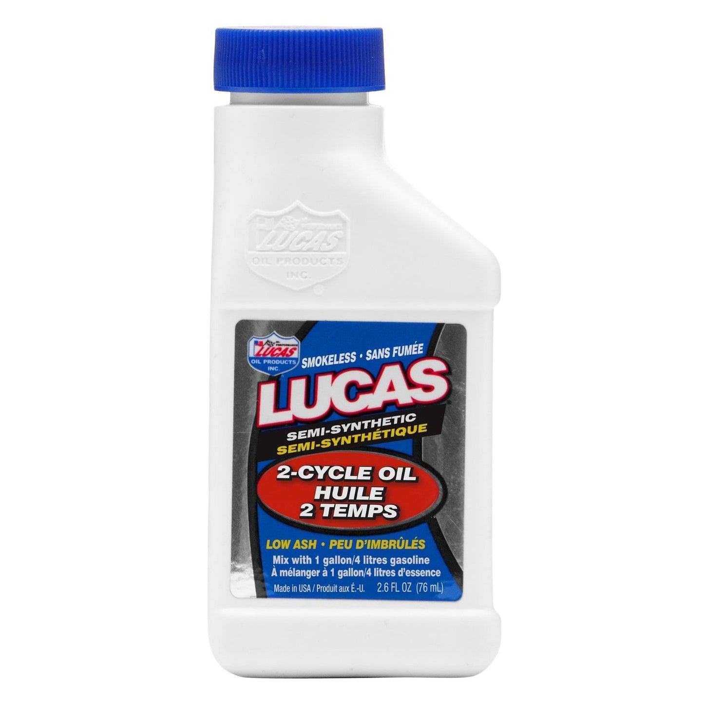 Lucas Oil 20058 Semi-Synthetic 2-Cycle Oil 2.6 oz 77 ml bottle