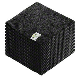 16 Inch X 16 Inch 240 Gsm Microfiber Cloths - Black (20 Packs of 10)