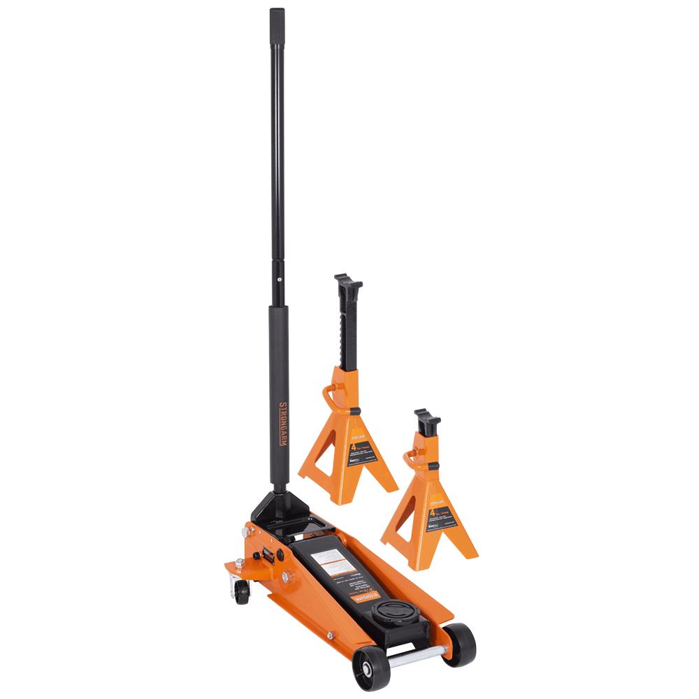 SureWerx Strongarm 3.5 ton service jack with 4 ton vehicle stands