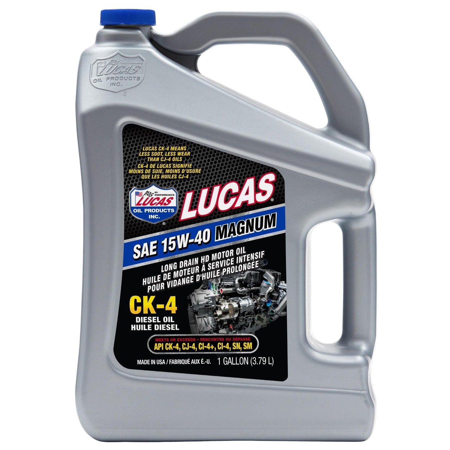Lucas Oil 20287 SAE 15W-40 CK-4 Heavy Duty Motor Oil 1 Gallon 3.786 L jug