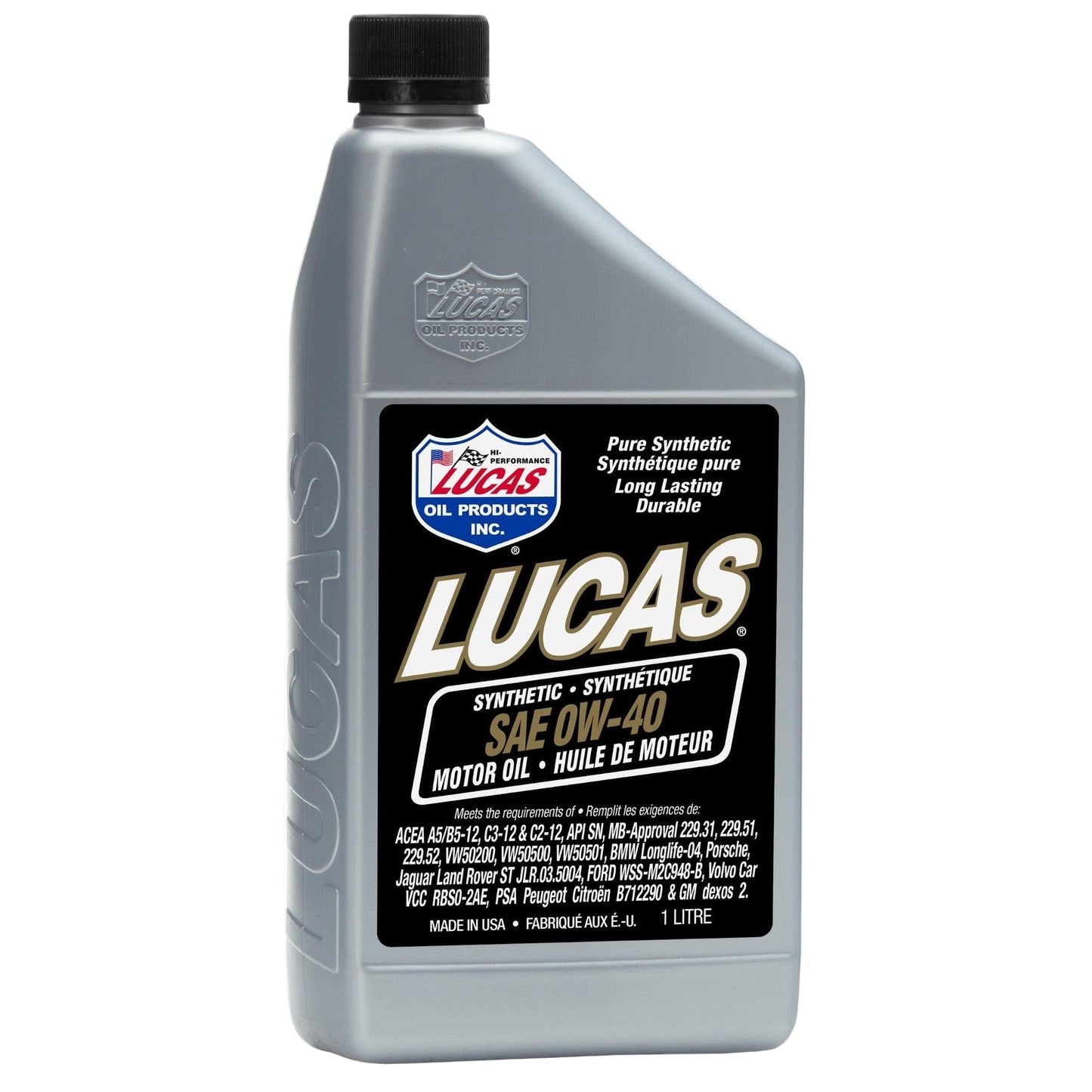 Lucas Oil 20270 Synthetic SAE 0W-40 European Motor Oil 1 Liter bottle