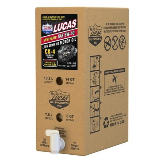 Lucas Oil 18011 SAE 5W-40 CK-4 Heavy Duty Diesel Motor Oil 22.7L 6 Gallon BIB