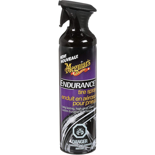 Meguiar’s long-lasting high gloss tire spray with polymer formula

